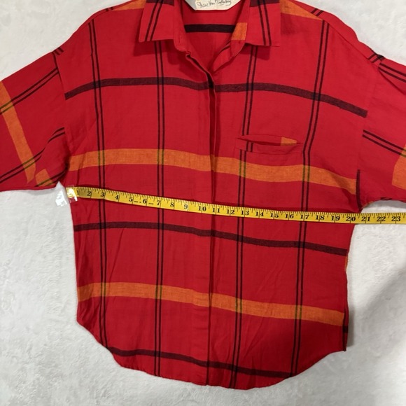 2 Vintage Diane Von Furstenberg Boxy Flannel Plaid Shirts Size S M Buffalo LOT - Picture 14 of 16